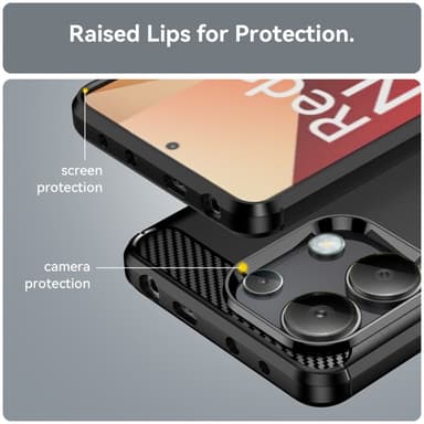 SKALO Xiaomi Redmi Note 13 4G Armor Carbon Stødsikker TPU-cover - Sort