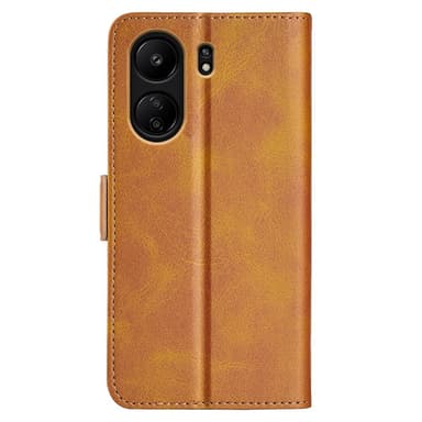 SKALO Xiaomi Redmi 13C 4G Premium Wallet Flip Cover - Lys brun