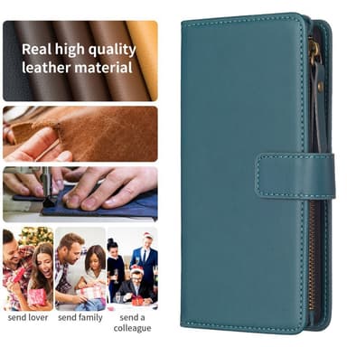 SKALO Xiaomi Redmi Note 13 4G Big Wallet 11-RUM Pungetui - Grøn