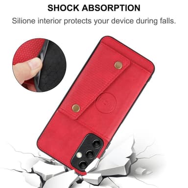 SKALO Samsung A15 5G PU-læder Cover med Pung - Grå