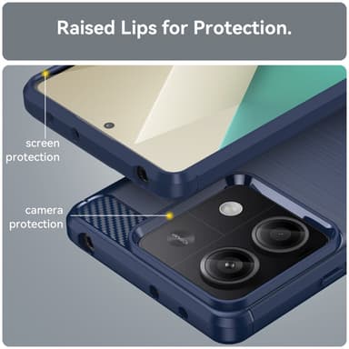 SKALO Xiaomi Redmi Note 13 5G Armor Carbon Stødsikker TPU-cover - Blå