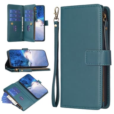 SKALO Xiaomi Redmi Note 13 4G Big Wallet 11-RUM Pungetui - Grøn