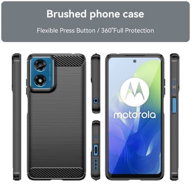 SKALO Motorola Moto G04 Armor Carbon Stødsikker TPU-cover - Sort