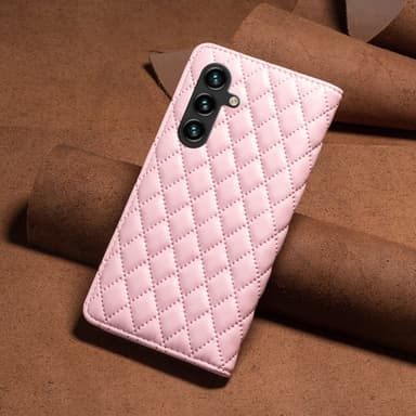 SKALO Samsung A15 4G BINFEN COLOR Big Wallet Quilted Flip Cover - Pink