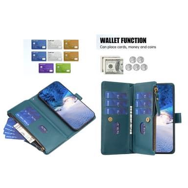 SKALO Xiaomi Redmi Note 13 4G Big Wallet 11-RUM Pungetui - Grøn