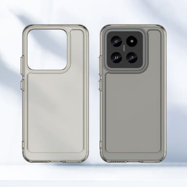 SKALO Xiaomi 14 5G Transparent TPU Metal Buttons Cover - Grå