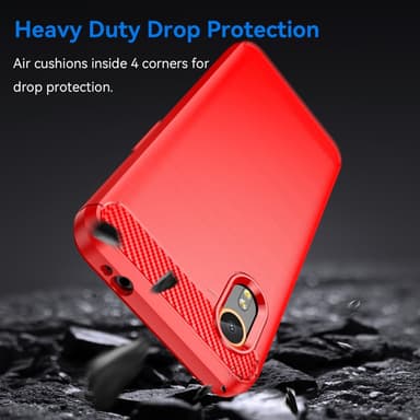 SKALO Samsung Xcover 7 Armor Carbon Stødsikker TPU-cover - Rød