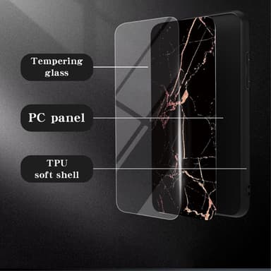 SKALO Samsung A15 4G Marmor hærdet glas TPU Cover - #2