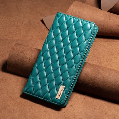 SKALO Samsung A15 4G BINFEN COLOR Big Wallet Quilted Flip Cover - Grøn