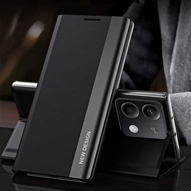 SKALO Xiaomi Redmi Note 13 Pro 5G Ultraslim PU læderetui - Sort