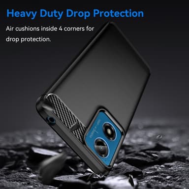 SKALO Motorola Moto G04 Armor Carbon Stødsikker TPU-cover - Sort