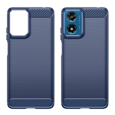 SKALO Motorola Moto G04 Armor Carbon Stødsikker TPU-cover - Blå