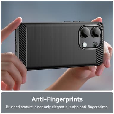 SKALO Xiaomi Redmi Note 13 4G Armor Carbon Stødsikker TPU-cover - Sort