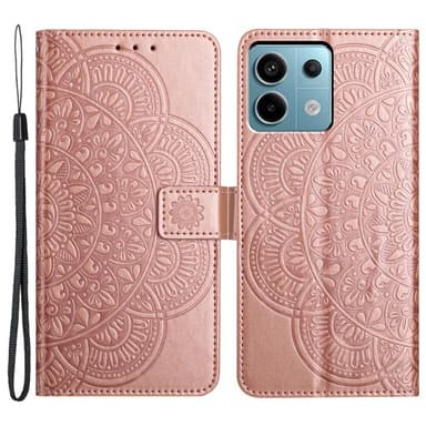 SKALO Xiaomi Redmi Note 13 Pro 5G Mandala Flip Cover - Rosa guld