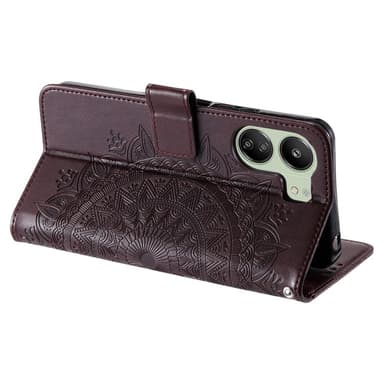 SKALO Xiaomi Redmi 13C 4G Mandala Flip Cover - Brun