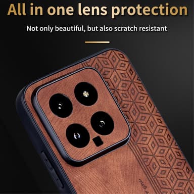 SKALO Xiaomi 14 5G AZNS PU læder Cover - Brun