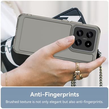 SKALO Xiaomi 14 5G Transparent TPU Metal Buttons Cover - Grå