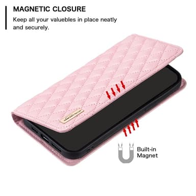 SKALO Samsung A15 4G BINFEN COLOR Big Wallet Quilted Flip Cover - Pink