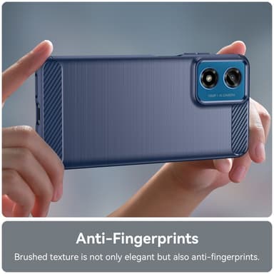 SKALO Motorola Moto G04 Armor Carbon Stødsikker TPU-cover - Blå