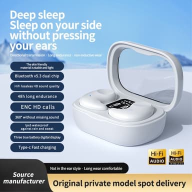 Sleep-hovedtelefoner I øret til at sove med Bluetooth - Sort