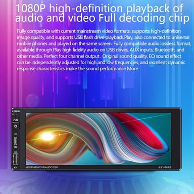 6,9"" IPS-skærm Trådløs Car Play Car Stereo Bluetooth MP5-afspiller