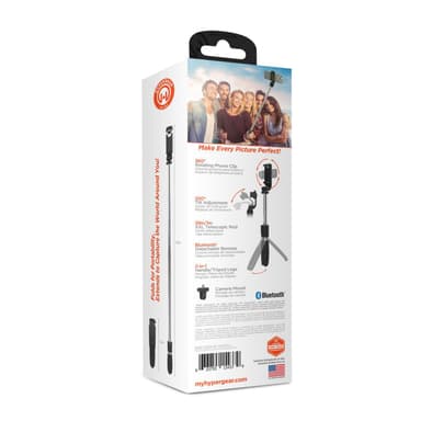 Hypergear snapshot trådløs selfie stang + tripod - sort