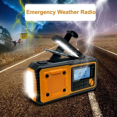 Nød håndsving Solar Radio Lommelygte LED SOS Power Bank AUX