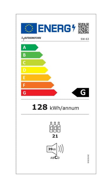 Nordic Line Sort  Udekøkken Fritstående køleskab