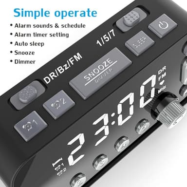 Bedside LED skærm Digitalt vækkeur FM / DAB radio
