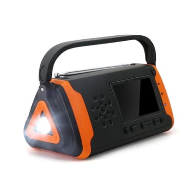 4000mAh nødradio AM/FM/WB Lommelygte PowerBank Solar oplader LCD