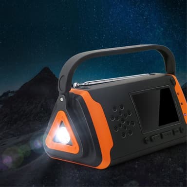 4000mAh nødradio AM/FM/WB Lommelygte PowerBank Solar oplader LCD