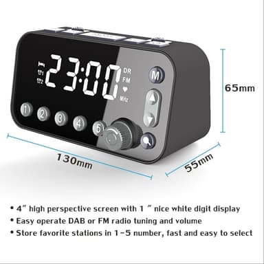Bedside LED skærm Digitalt vækkeur FM / DAB radio