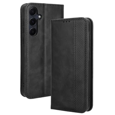 Wallet Stand Flip-telefonetui til Samsung Galaxy A35 5G - Sort