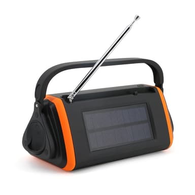 4000mAh nødradio AM/FM/WB Lommelygte PowerBank Solar oplader LCD