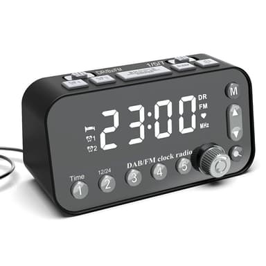 Bedside LED skærm Digitalt vækkeur FM / DAB radio