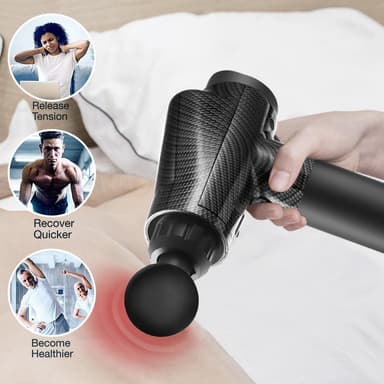Massagepistol med 20 hastigheder og 6 massagehoveder