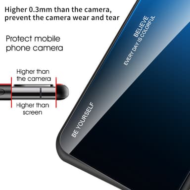 SKALO iPhone 15 Plus Gradient Hærdet glas TPU Cover - Grøn-Turkis