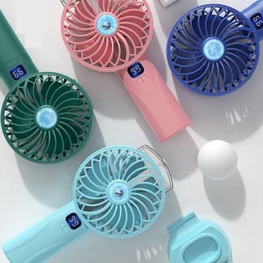 Genopladelig minifugter dugventilator 5 hastigheder Blå