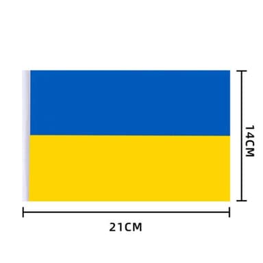 Håndholdt ukrainsk flag 14 × 21 cm polyester Blå / Gul