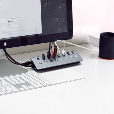 USB splitter USB 3.0 hub 5 Gbps 8-ports individuelle LED tænd/sluk-kontakter