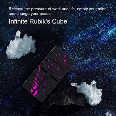 Fidget Toy Infinite Cube Stressaflastningsflipblok - sort-rose
