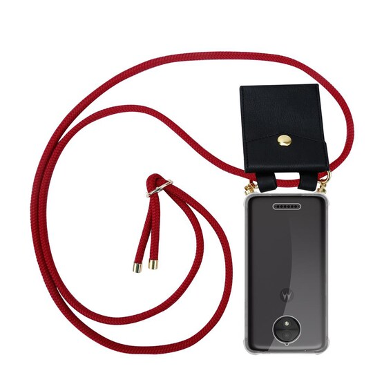 Motorola MOTO C PLUS Etui Cover Kæde (Rød)