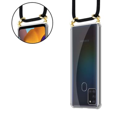 Samsung Galaxy A21s Etui Cover Kæde (Sort)