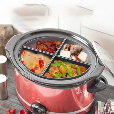 6QT Silikone Slow Cooker Liner 3 slots Grå