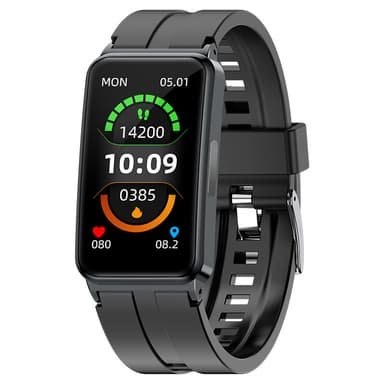 INF Smartwatch med EKG/HRV-puls, blodsukker, sportstilstande Sort