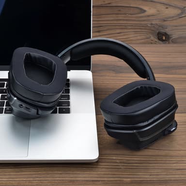 Erstatningsørepuder med Memory Foam ørepudebetræk til Logitech G633/G933 Sort