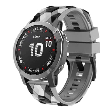 Silikone urrem til Garmin Fenix 3/5X/6X/7X/Descent MK1 26 mm Grå
