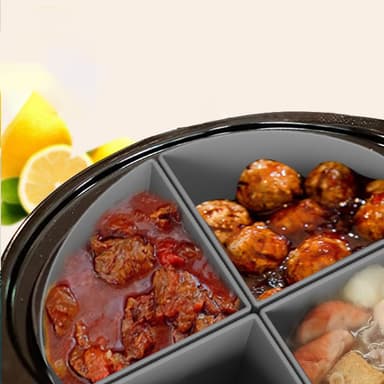 6QT Silikone Slow Cooker Liner 3 slots Grå