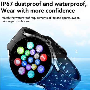 Smartwatch med EKG-hjerteovervågning/Bluetooth-kald/blodsukkermåling Hvid