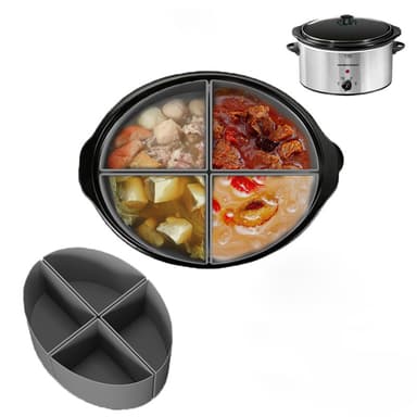 6QT Silikone Slow Cooker Liner 4 slots Grå